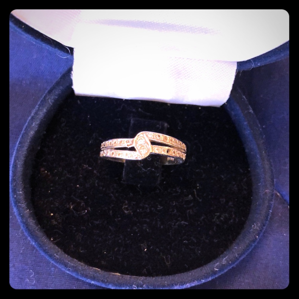 Silver ring size 5 with crystals